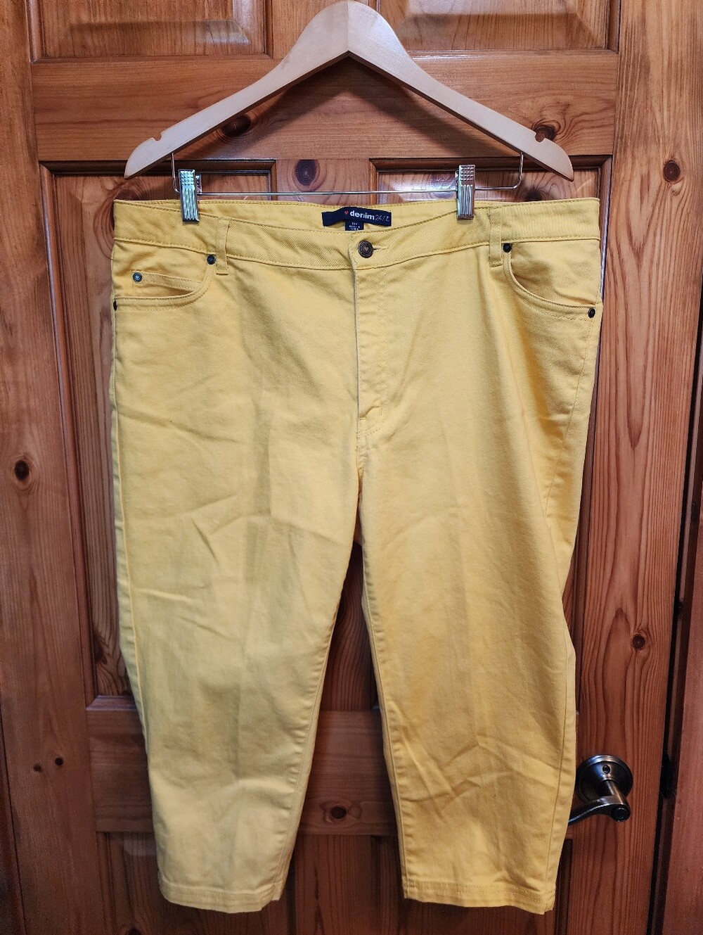 Denim 24/7 Mustard Yellow Jean Capris, 16W